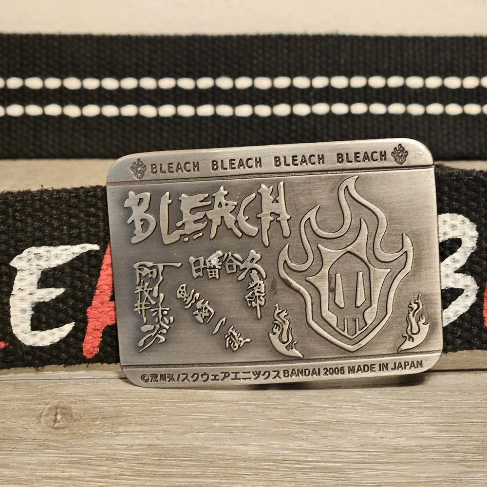 Vintage 2005 Anime Bleach Black Canvas Belt Made in Japan Bandai Measures 40x1.5